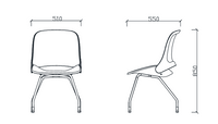 Chaise design 4 pieds avec assise rembourrée - Vers