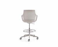 Chaise de travail haute avec choix de coque (noire ou blanche) - Flat High