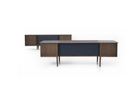 Bureau de direction style anglais avec sous-main en cuir - Ark