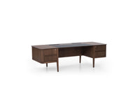Bureau de direction style anglais avec sous-main en cuir - Ark