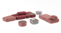 Poufs modulaires carrés, rectangulaires et organiques - Pebl