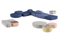 Poufs modulaires carrés, rectangulaires et organiques - Pebl